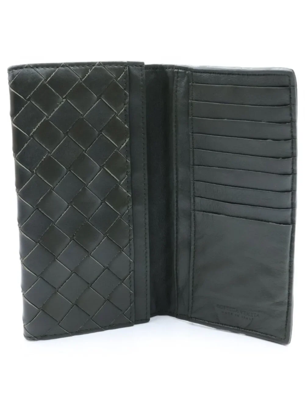Bottega Veneta Intrecciato Wallet Card Case Leather Khaki